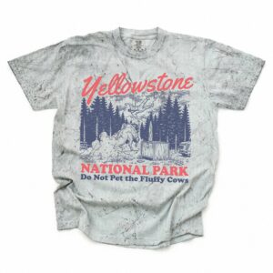 Funny Yellowstone Do Not Pet The Fluffy Cows Bison Graphic Tee