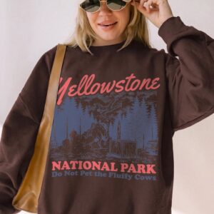 Funny Yellowstone Do Not Pet The Fluffy Cows Bison Graphic Tee