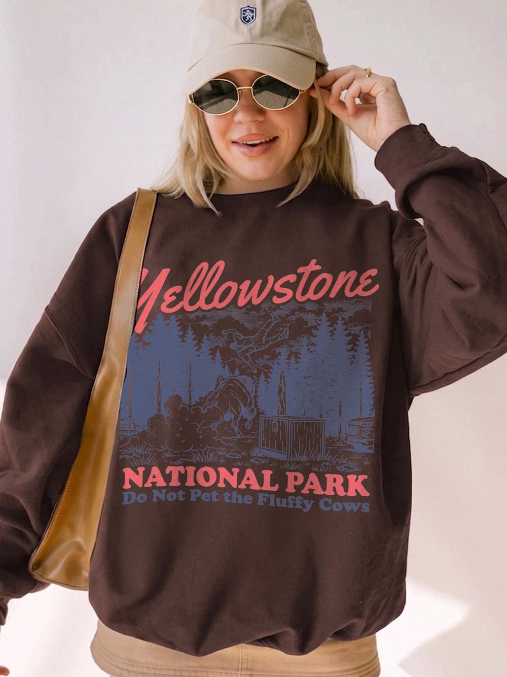 Funny Yellowstone Do Not Pet The Fluffy Cows Bison Graphic Tee