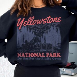 Funny Yellowstone Do Not Pet The Fluffy Cows Bison Graphic Tee