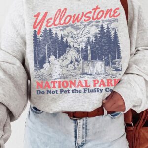 Funny Yellowstone Do Not Pet The Fluffy Cows Bison Graphic Tee