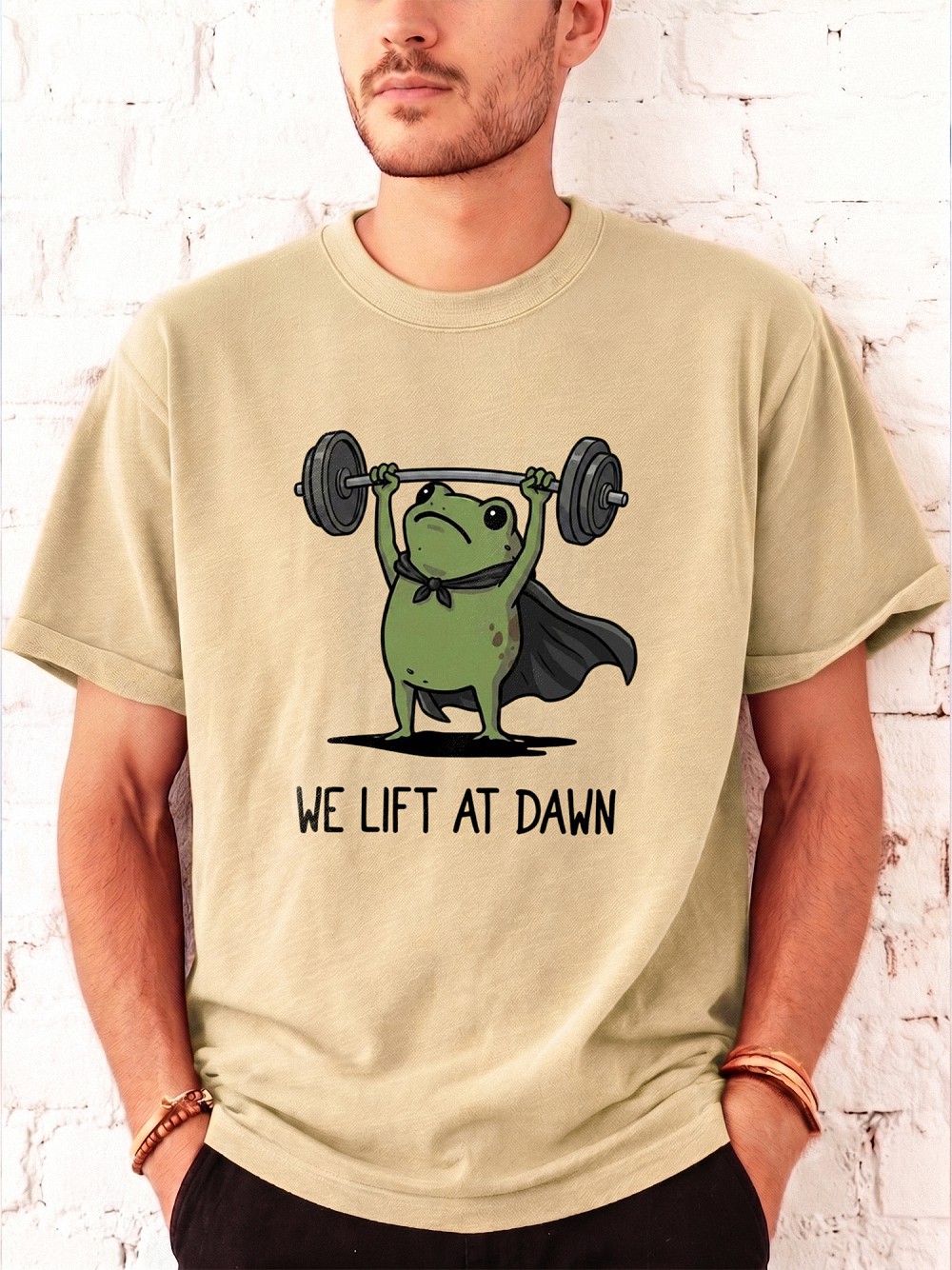 We Lift At Dawn Funny Frog Gym Shirt - Weightlifting Graphic Tee