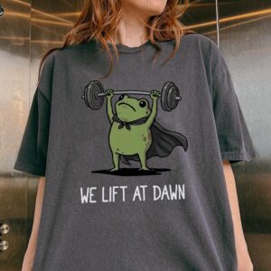 We Lift At Dawn Funny Frog Gym Shirt - Weightlifting Graphic Tee