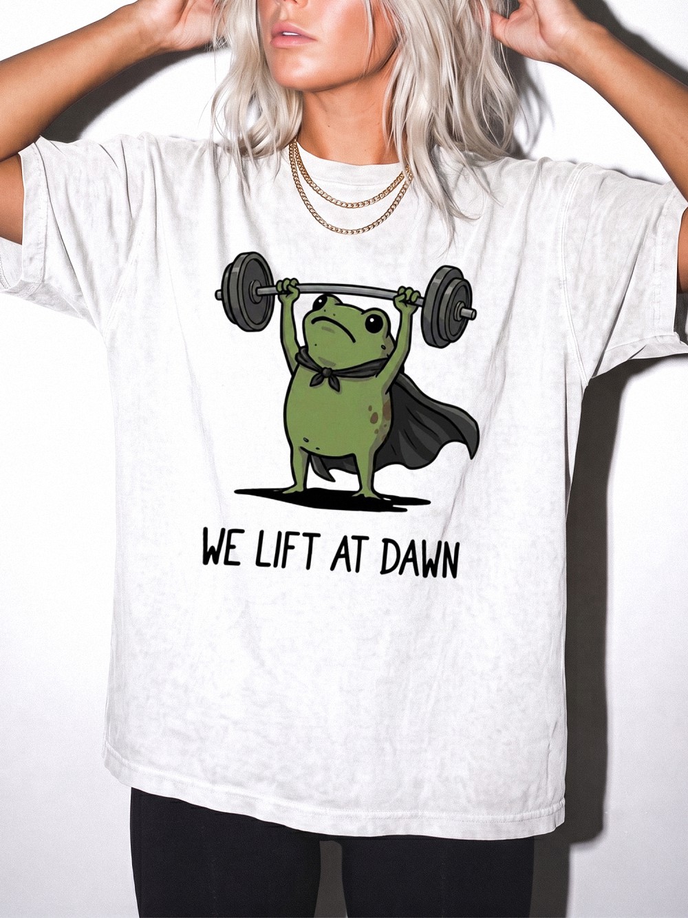 We Lift At Dawn Funny Frog Gym Shirt - Weightlifting Graphic Tee