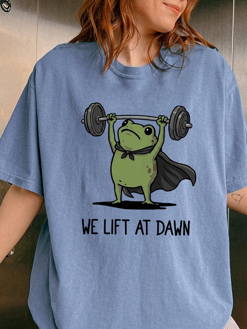 We Lift At Dawn Funny Frog Gym Shirt - Weightlifting Graphic Tee