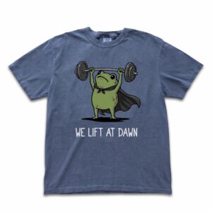 We Lift At Dawn Funny Frog Gym Shirt - Weightlifting Graphic Tee