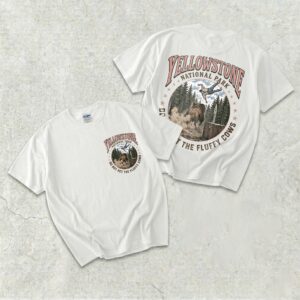 Vintage Yellowstone National Park Do Not Pet The Fluffy Cows Bison Funny Trending Graphic Tee