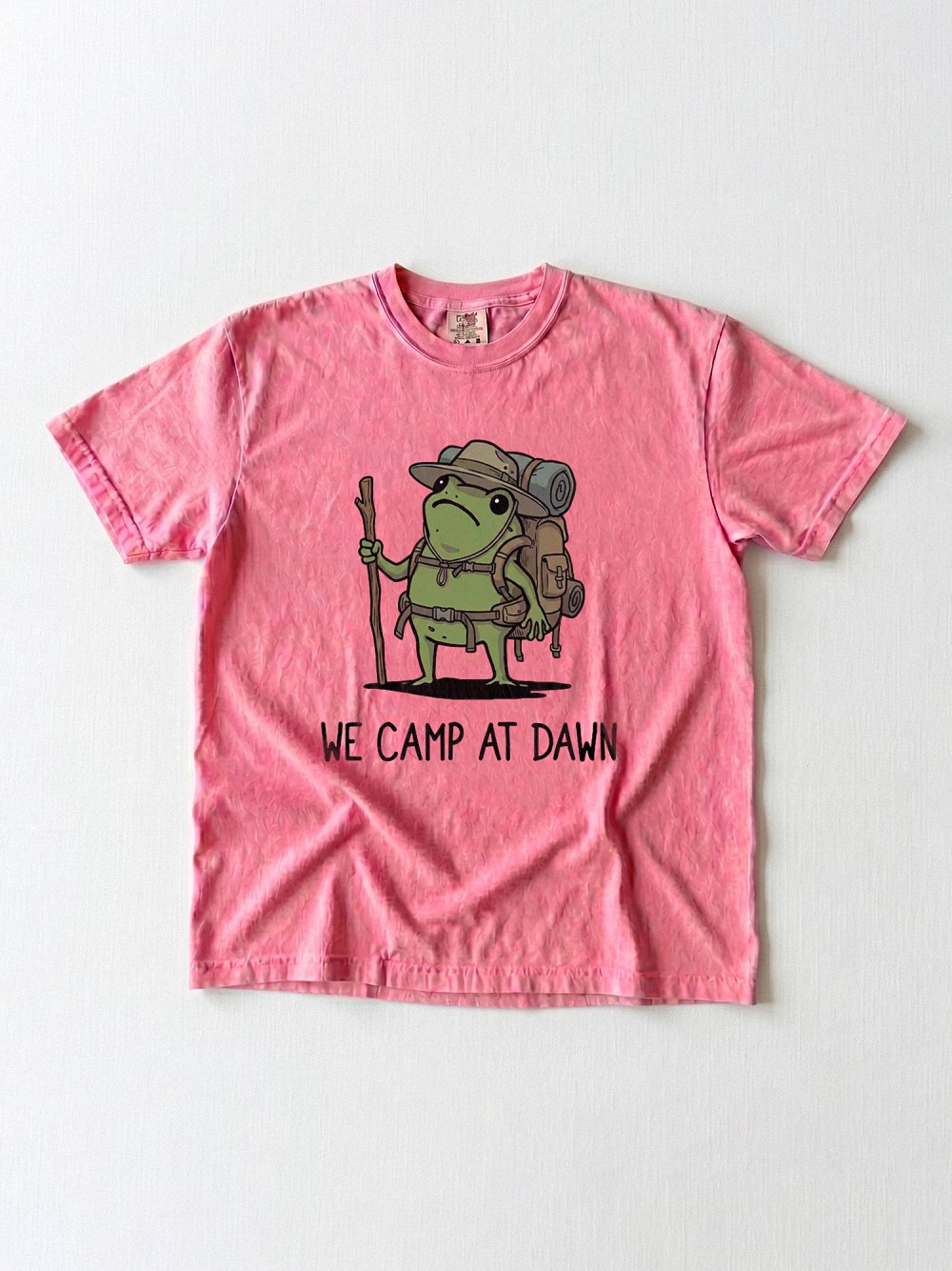 We Camp At Dawn Frog Shirt | Funny Hiking Graphic Tee