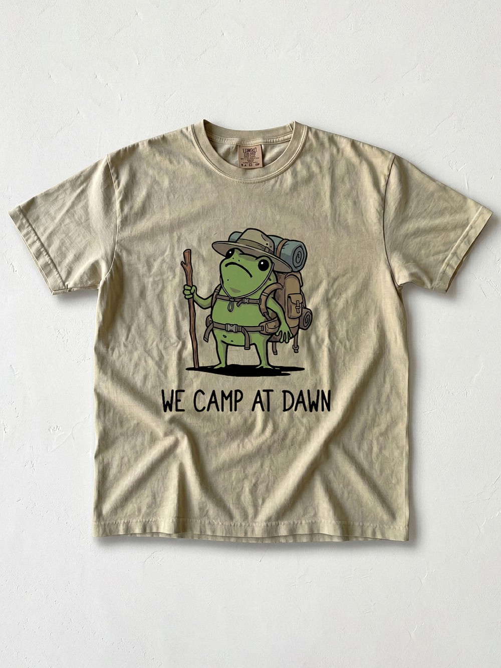 We Camp At Dawn Frog Shirt | Funny Hiking Graphic Tee