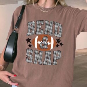 Bend and Snap Football Game Day Shirt - Checkered Graphic Tee