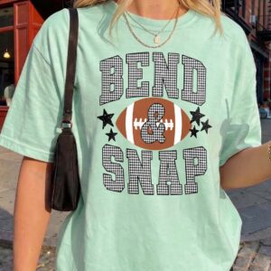 Bend and Snap Football Game Day Shirt - Checkered Graphic Tee