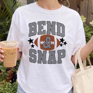 Bend and Snap Football Game Day Shirt - Checkered Graphic Tee