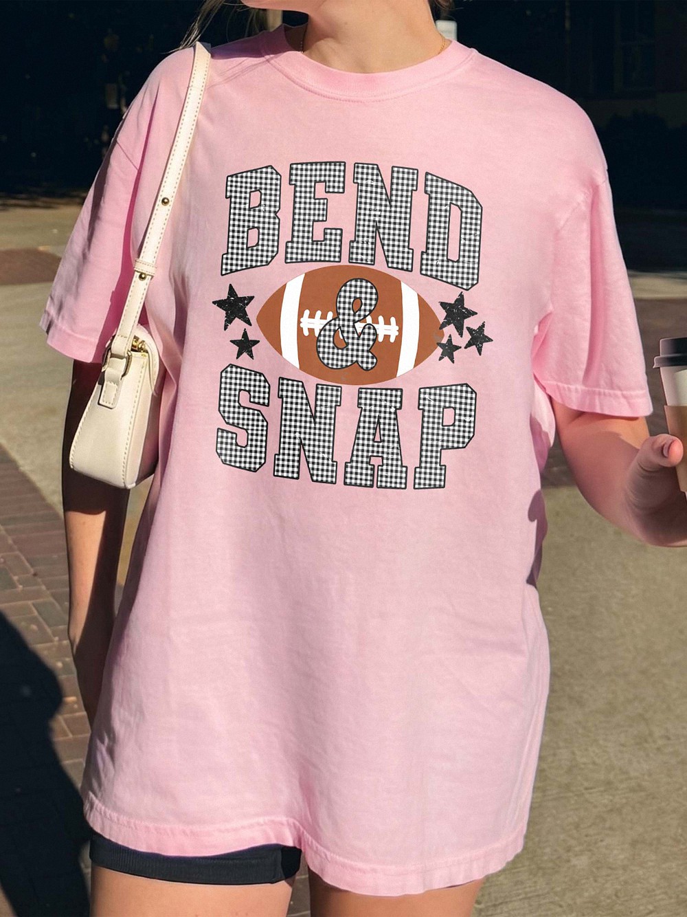 Bend and Snap Football Game Day Shirt - Checkered Graphic Tee