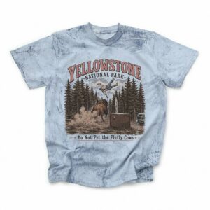 Yellowstone National Park Do Not Pet The Fluffy Cows Meme Vintage Tee