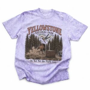 Yellowstone National Park Do Not Pet The Fluffy Cows Meme Vintage Tee