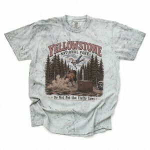 Yellowstone National Park Do Not Pet The Fluffy Cows Meme Vintage Tee