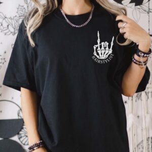 Custom Hairstylist Shirt: Spooky Skeleton Dead Ends Tee