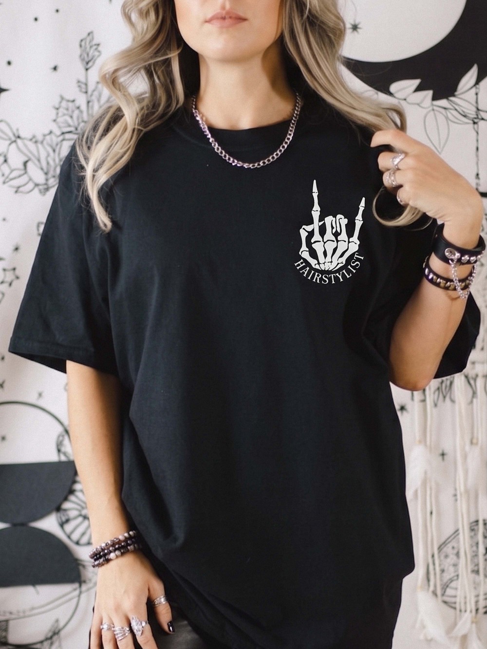 Custom Hairstylist Shirt: Spooky Skeleton Dead Ends Tee