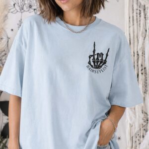Custom Hairstylist Shirt: Spooky Skeleton Dead Ends Tee