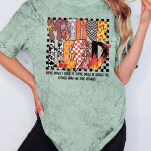 Retro Motherhood Some Days I Rock It Shirt Funny Mom Graphic Tee