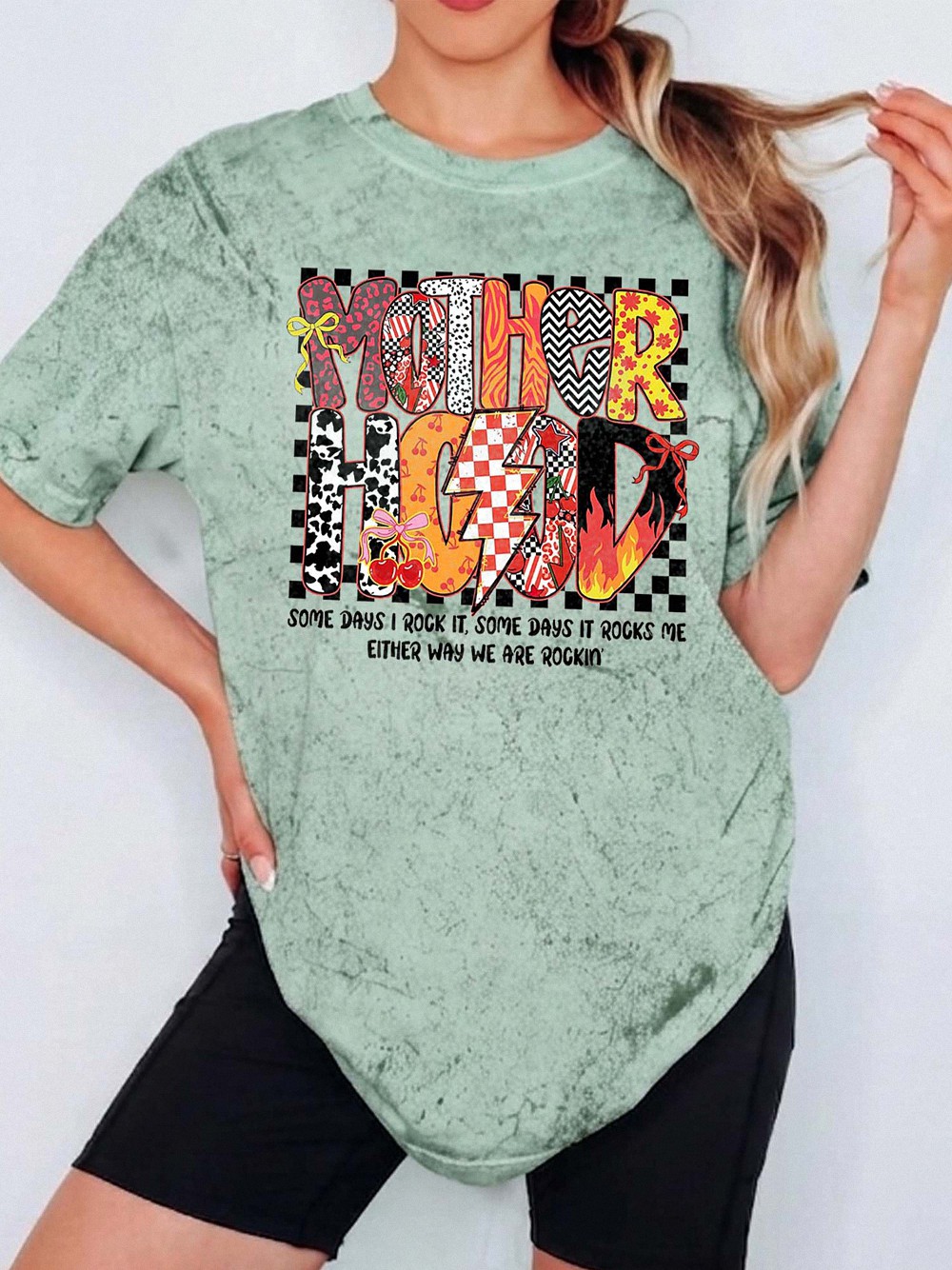 Retro Motherhood Some Days I Rock It Shirt Funny Mom Graphic Tee