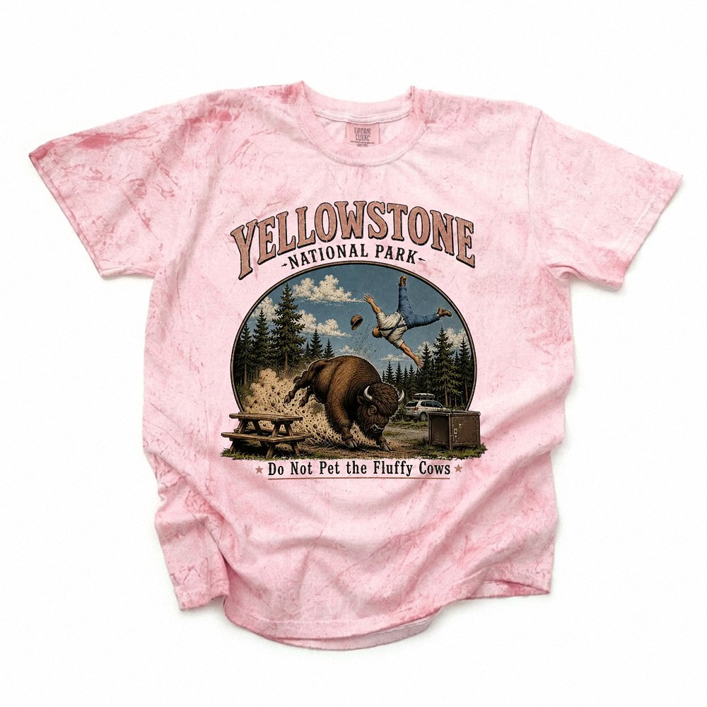 Yellowstone Do Not Pet The Fluffy Cows Funny Bison Tee RFWUIHVG
