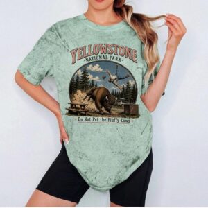 Yellowstone Do Not Pet The Fluffy Cows Funny Bison Tee RFWUIHVG
