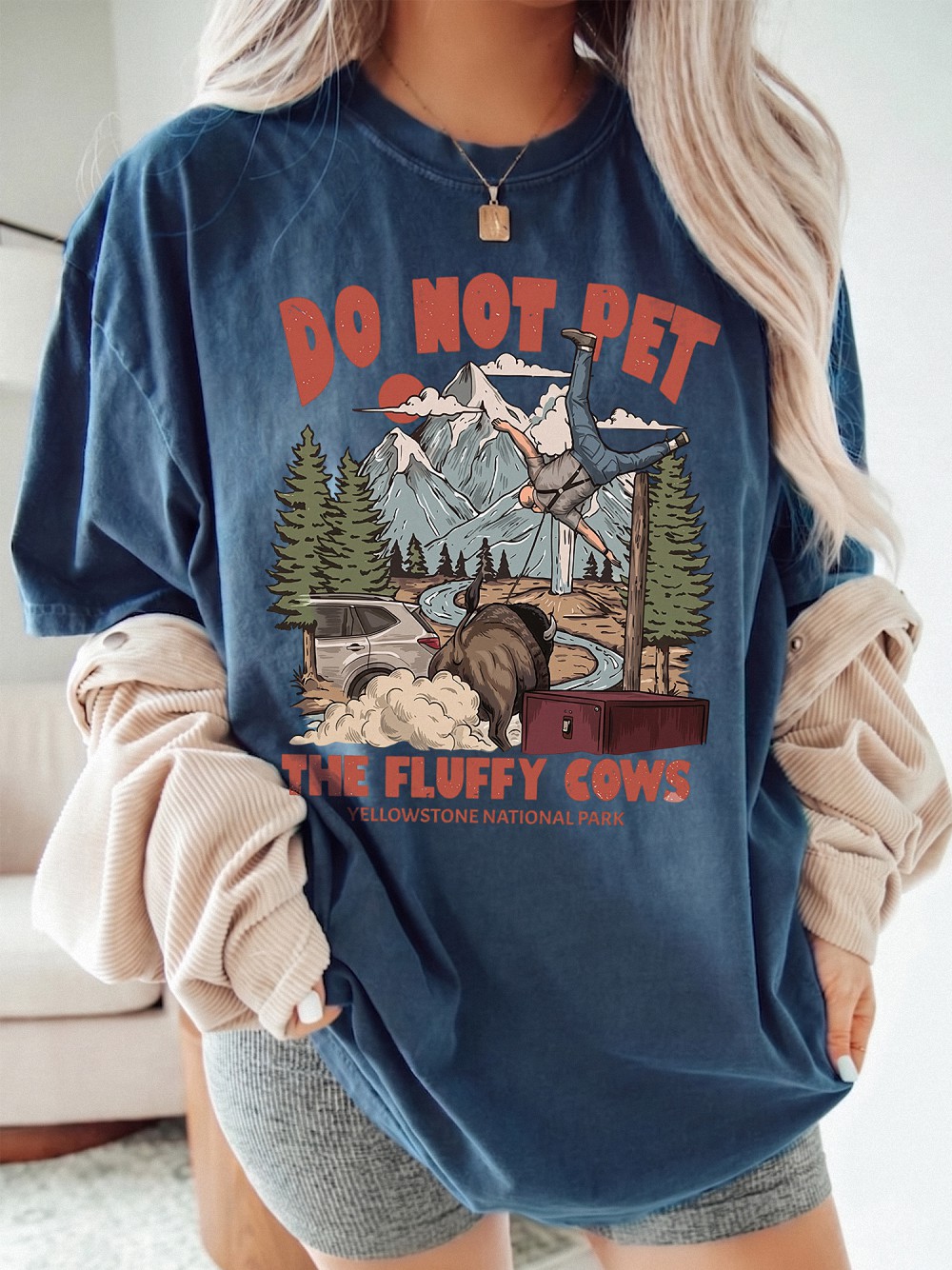 Do Not Pet The Fluffy Cows Yellowstone National Park Bison Shirt