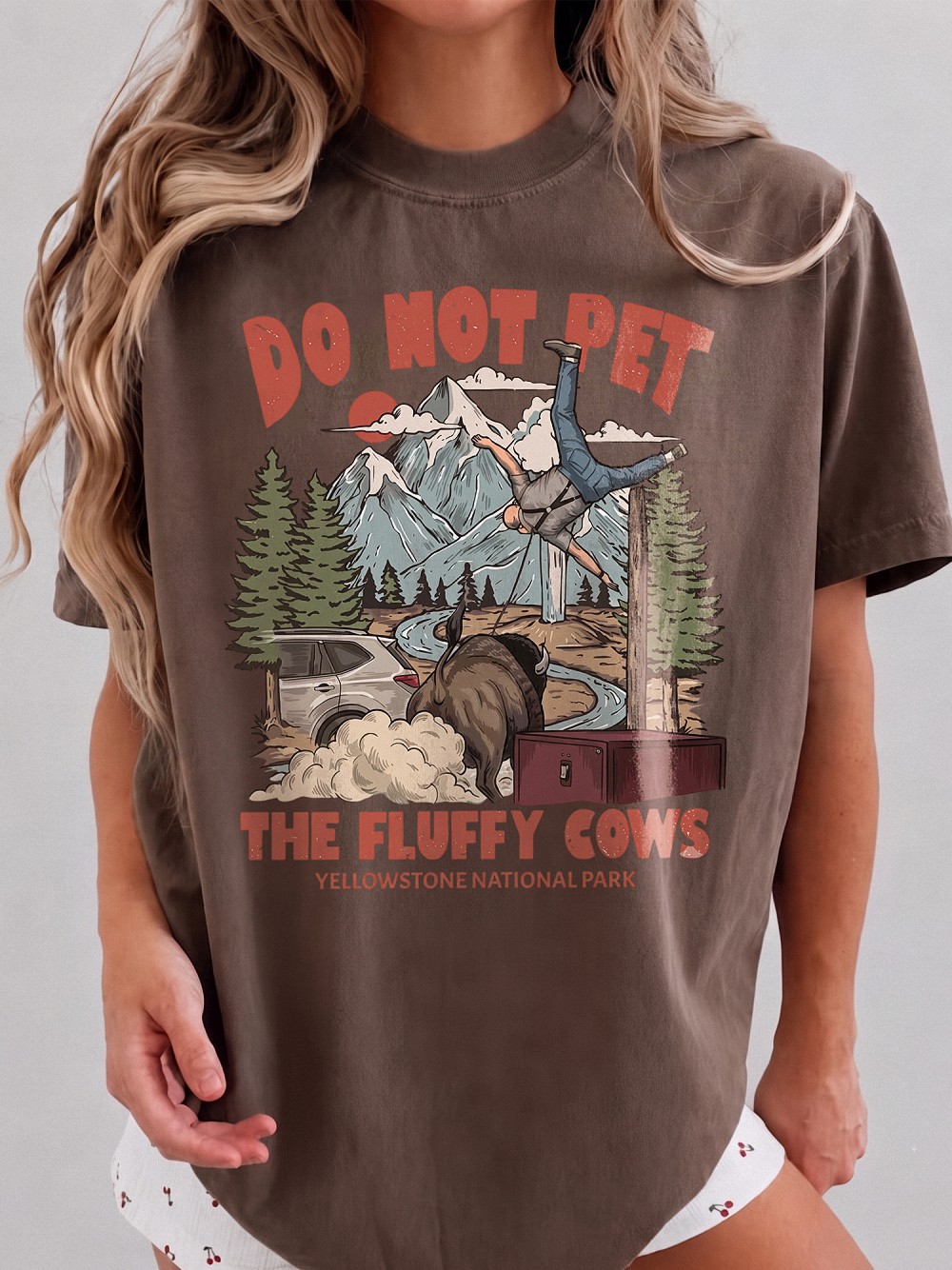 Do Not Pet The Fluffy Cows Yellowstone National Park Bison Shirt