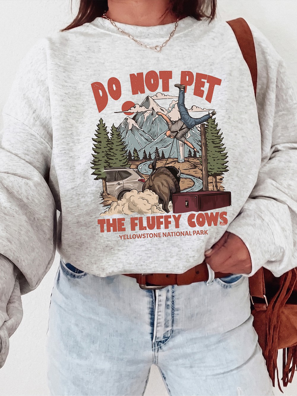 Do Not Pet The Fluffy Cows Yellowstone National Park Bison Shirt