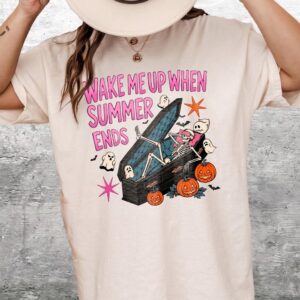 Wake Me Up When Summer Ends Skeleton Shirt - Spooky Halloween Tee