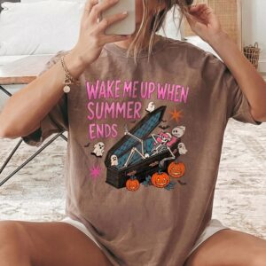 Wake Me Up When Summer Ends Skeleton Shirt - Spooky Halloween Tee