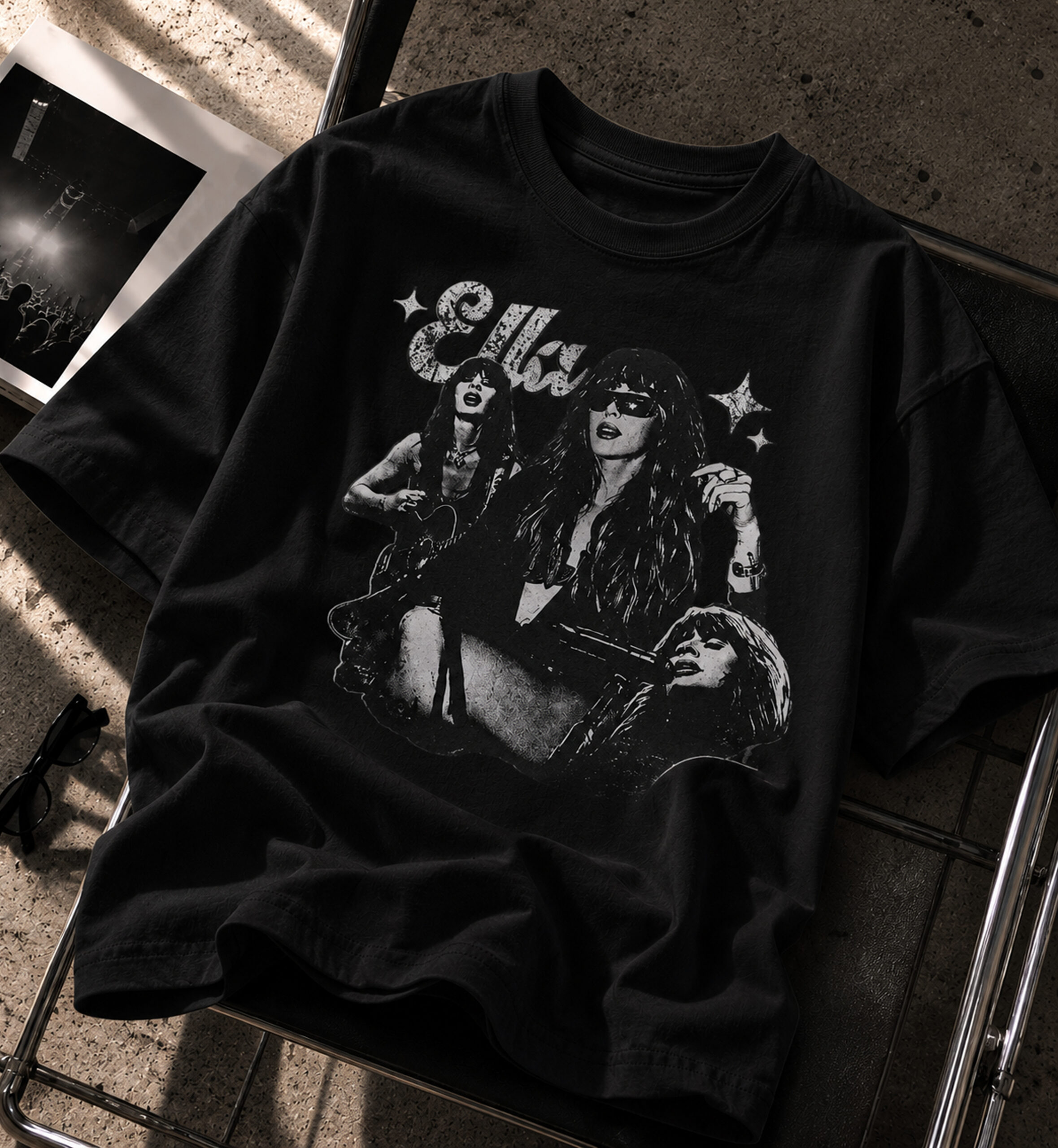 Ella Vintage Bootleg Graphic Tee - Oversized Rock Shirt
