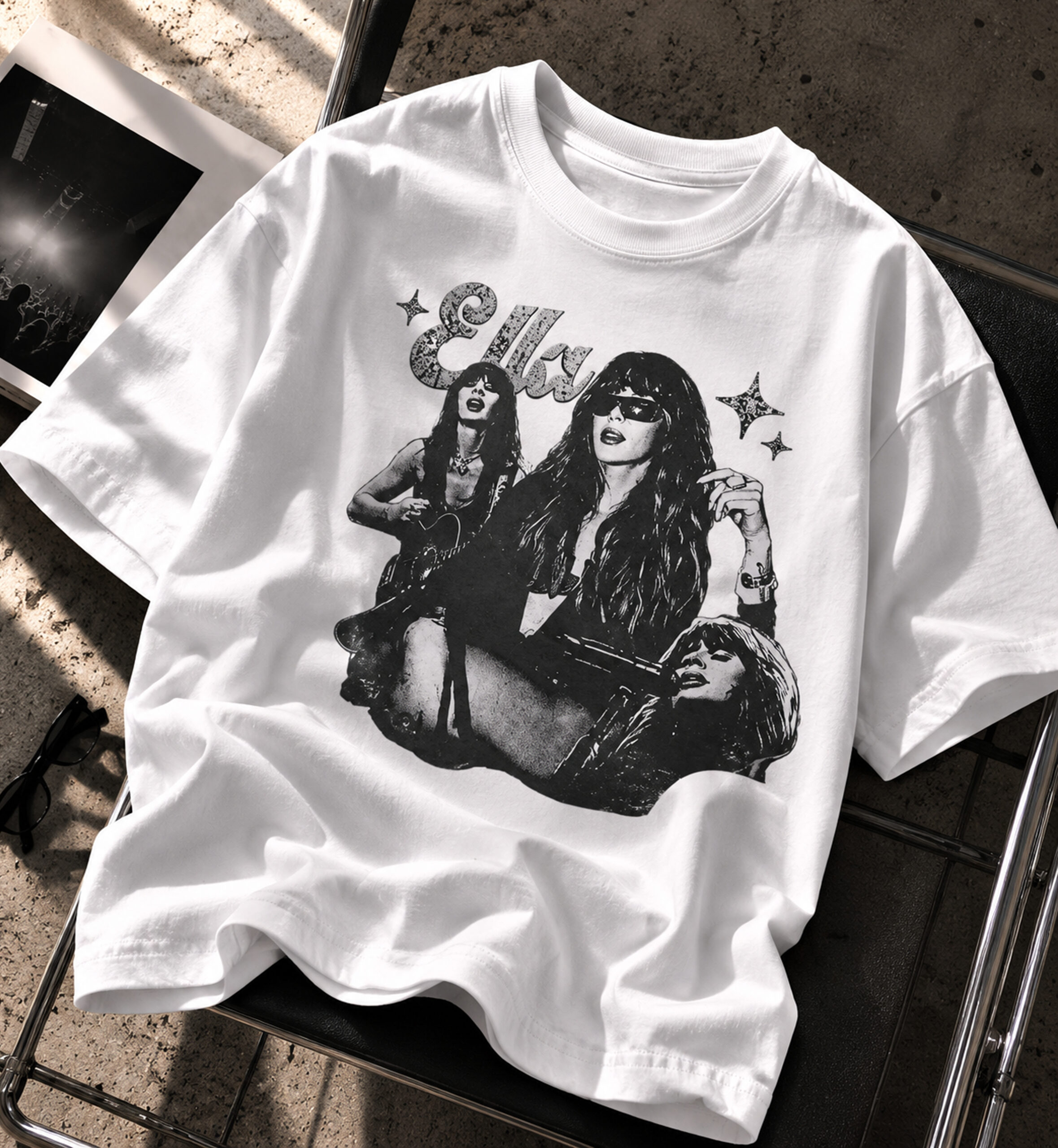 Ella Vintage Bootleg Graphic Tee - Oversized Rock Shirt
