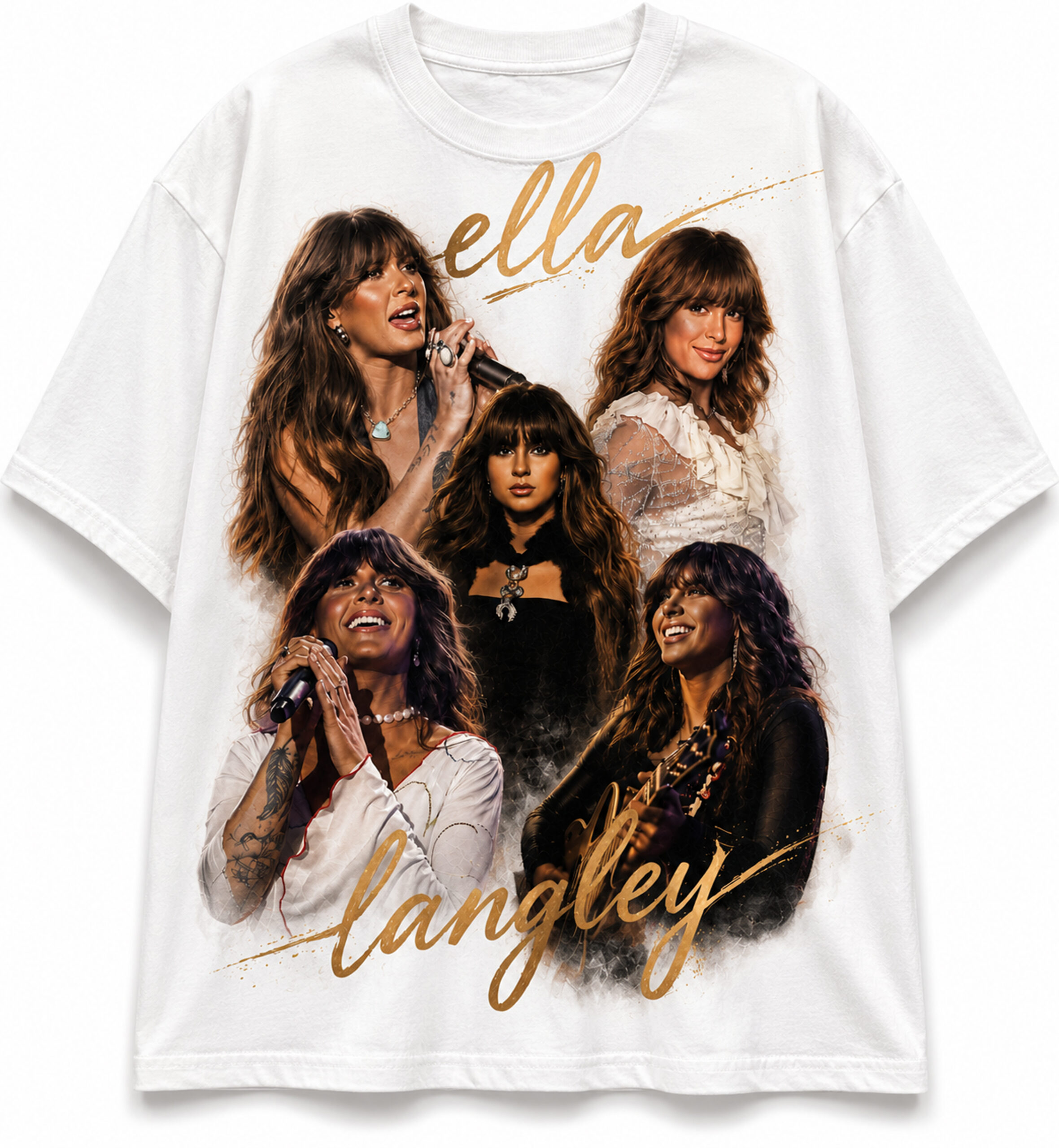 Ella Langley Vintage Collage Graphic Tee - Country Music Concert Merch