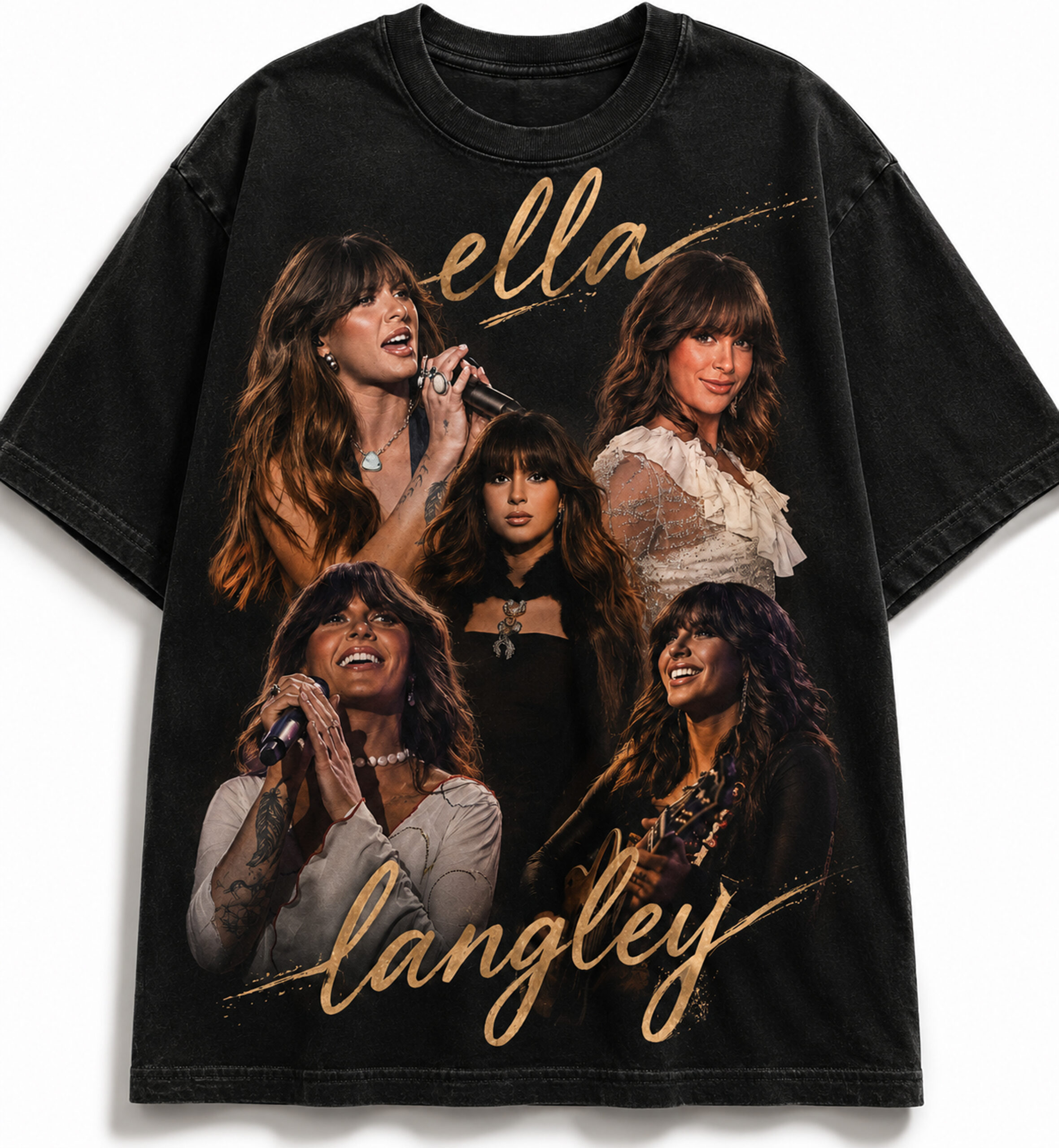 Ella Langley Vintage Collage Graphic Tee - Country Music Concert Merch