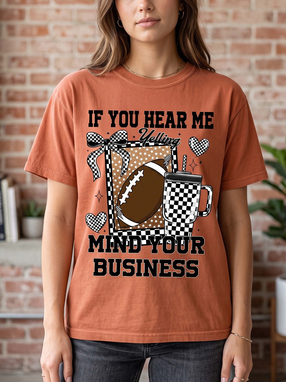 If You Hear Me Yelling Football Mom Shirt | Hgswriuh Game Day Tee