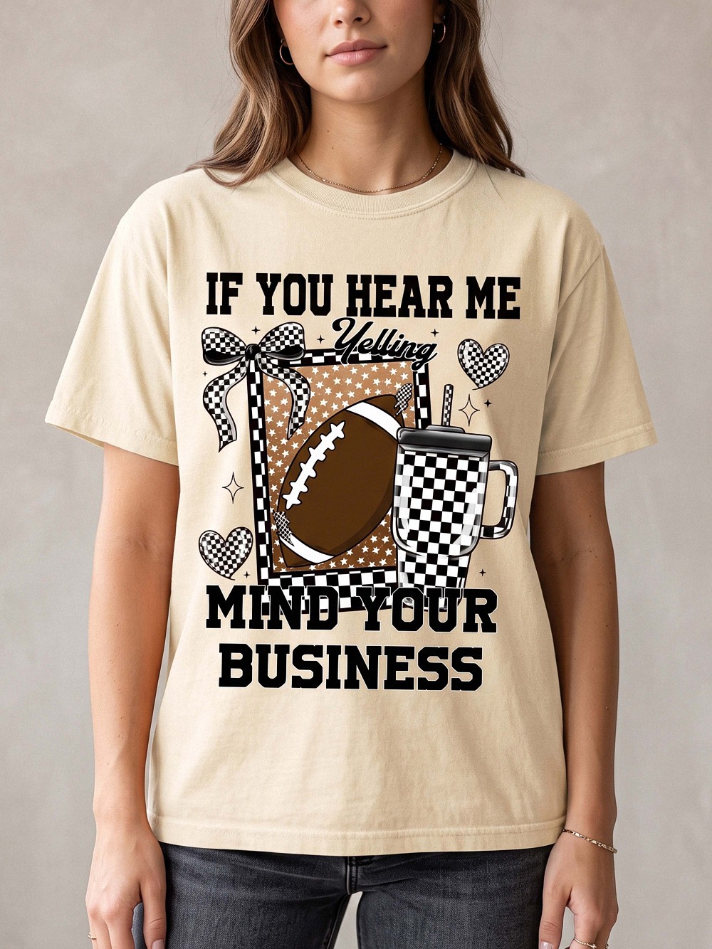If You Hear Me Yelling Football Mom Shirt | Hgswriuh Game Day Tee