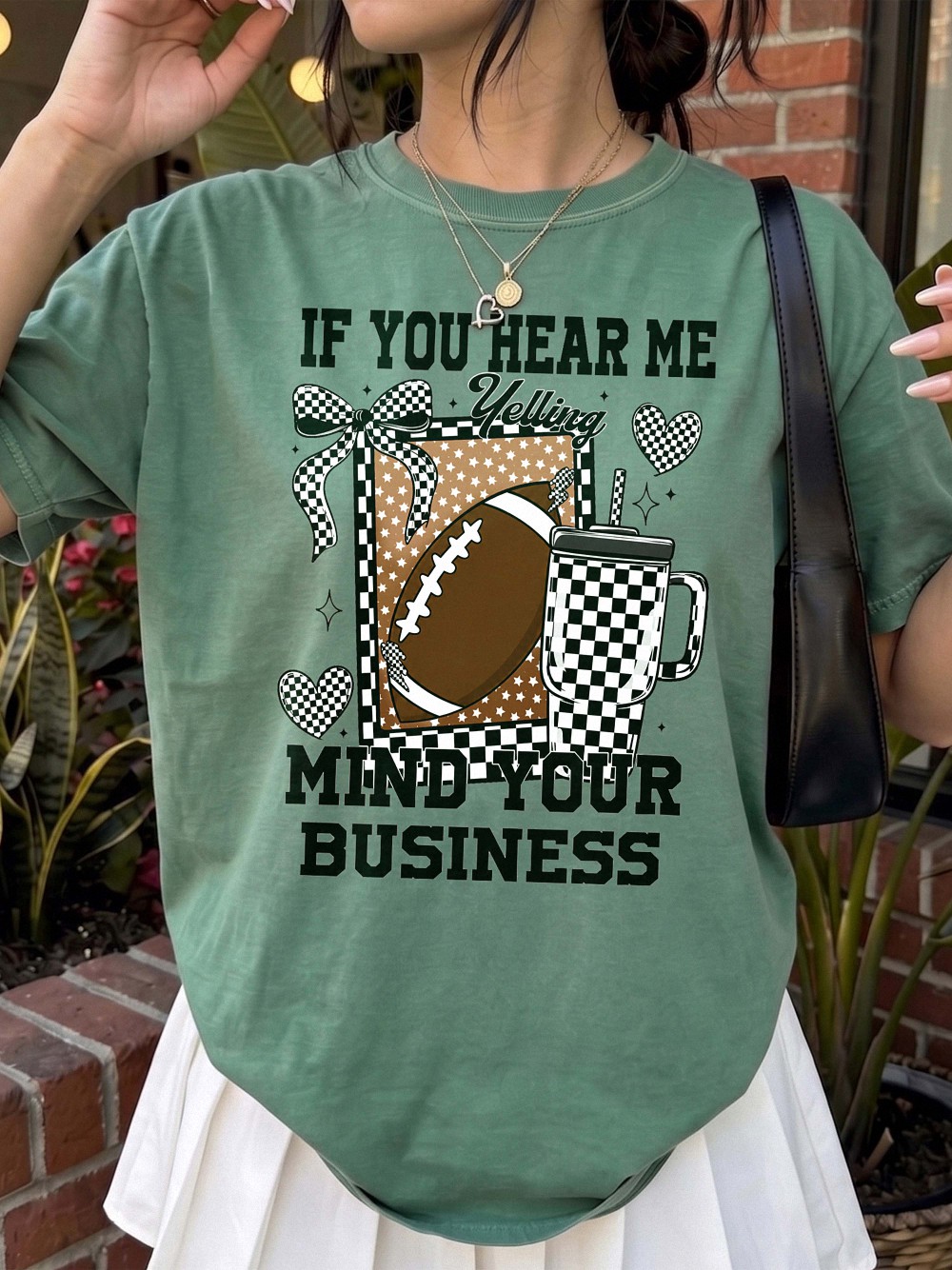 If You Hear Me Yelling Football Mom Shirt | Hgswriuh Game Day Tee