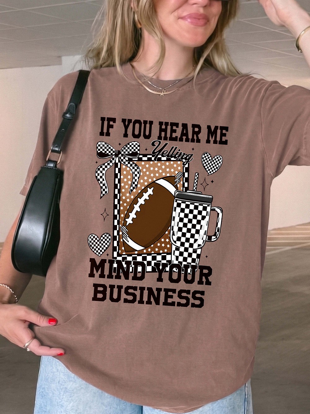 If You Hear Me Yelling Football Mom Shirt | Hgswriuh Game Day Tee