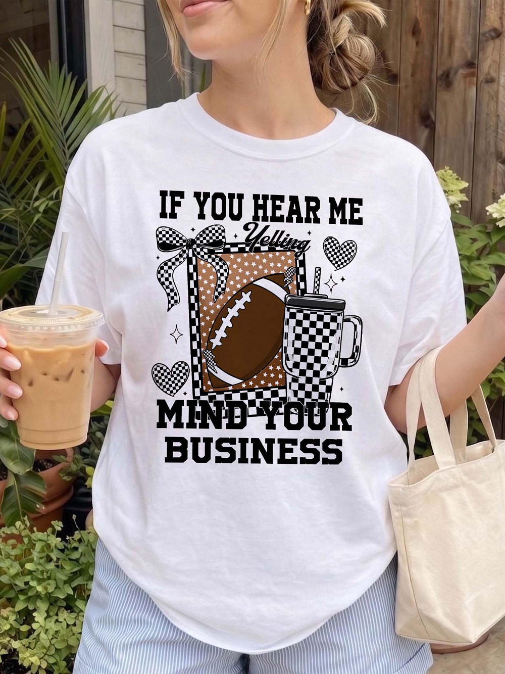 If You Hear Me Yelling Football Mom Shirt | Hgswriuh Game Day Tee