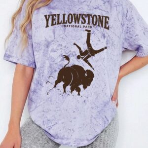Vintage Yellowstone Bison Graphic Tee - Funny National Park Shirt