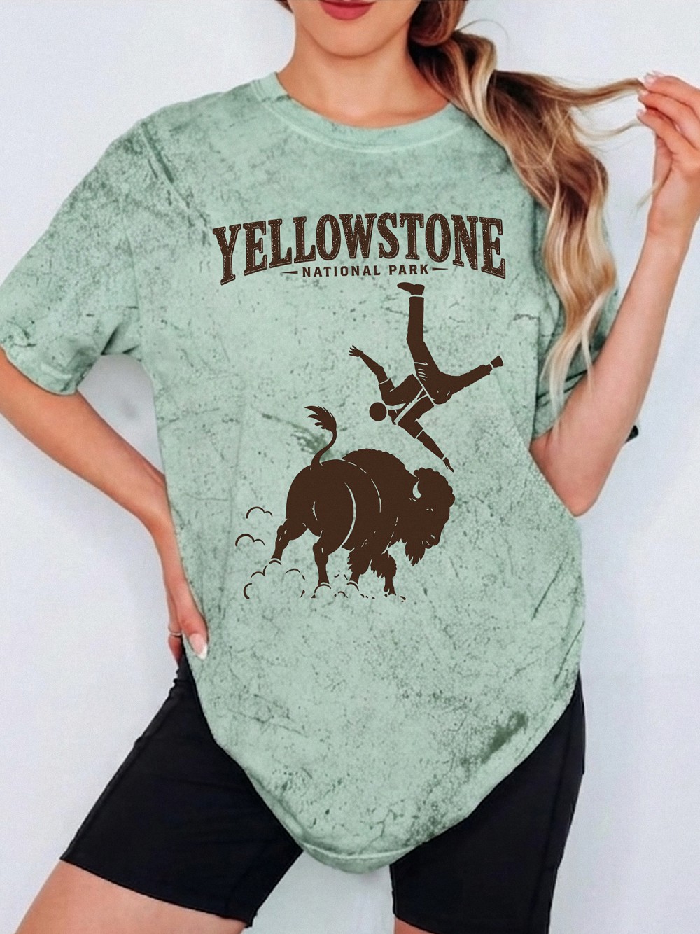 Vintage Yellowstone Bison Graphic Tee - Funny National Park Shirt