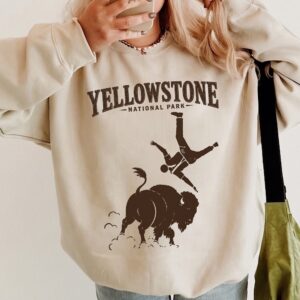 Vintage Yellowstone Bison Graphic Tee - Funny National Park Shirt