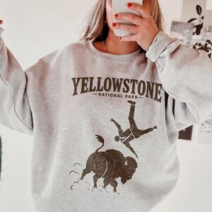 Vintage Yellowstone Bison Graphic Tee - Funny National Park Shirt