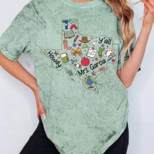 Custom Texas Teacher Shirt: Mrs. Garcia Howdy Y'all Graphic Tee