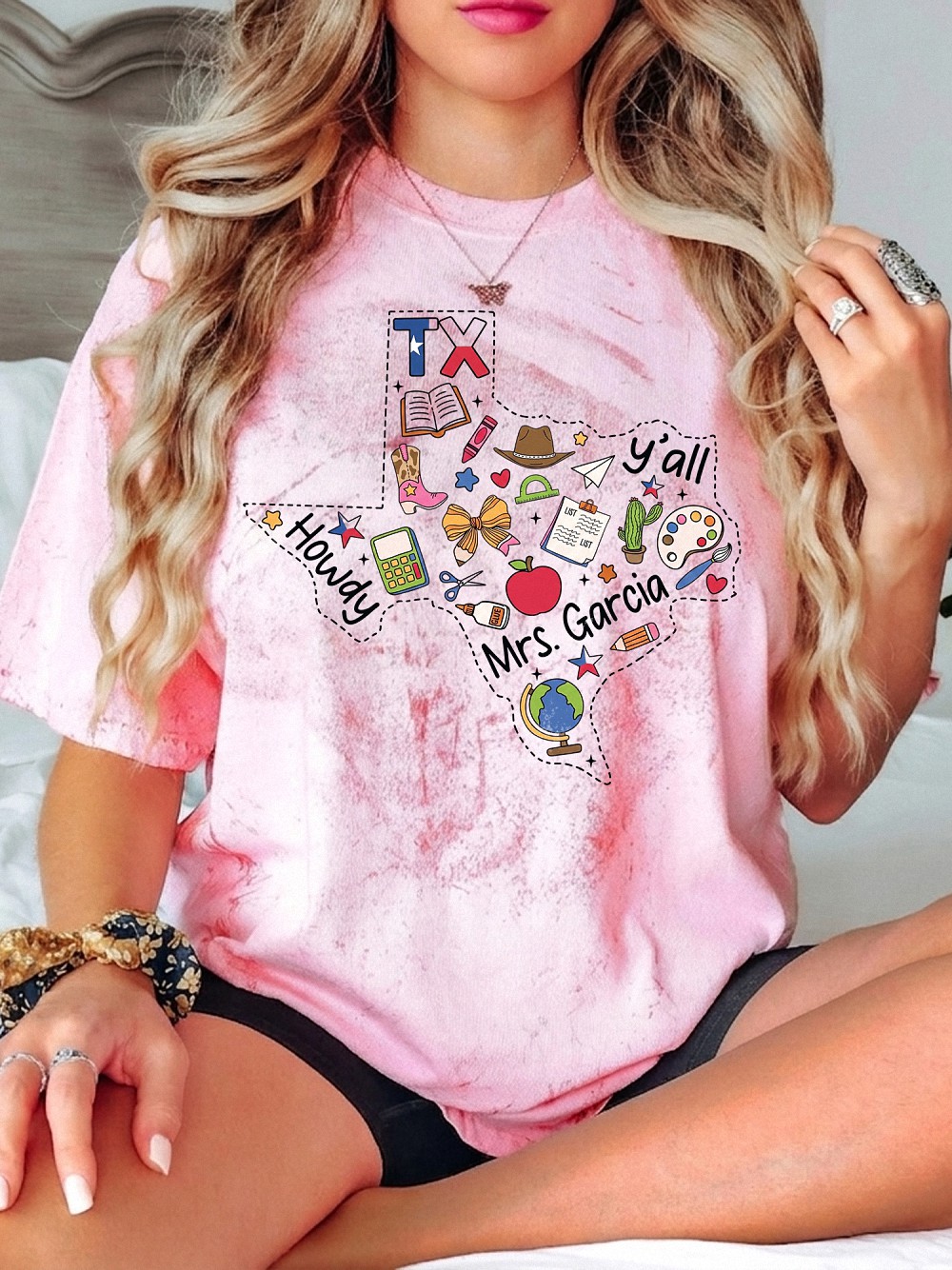 Custom Texas Teacher Shirt: Mrs. Garcia Howdy Y'all Graphic Tee