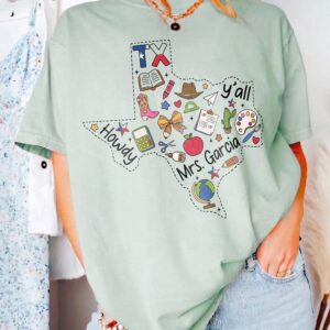 Custom Texas Teacher Shirt: Mrs. Garcia Howdy Y'all Graphic Tee