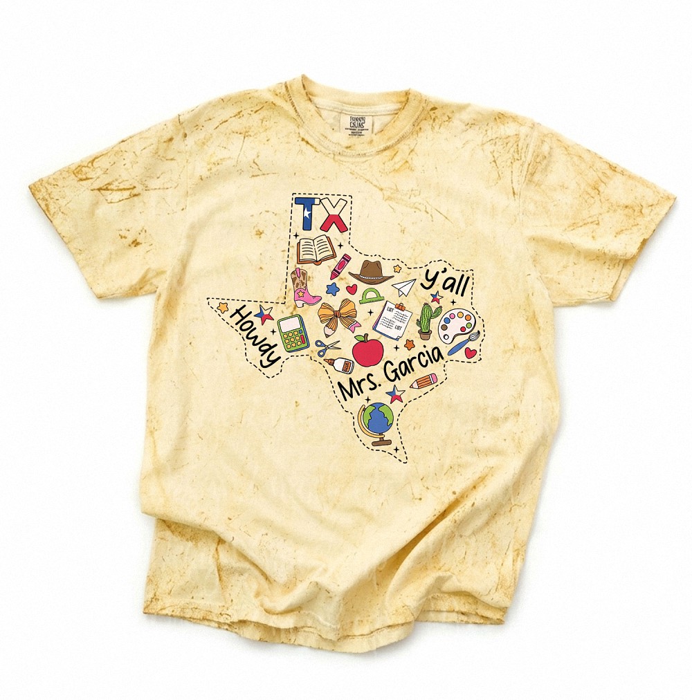 Custom Texas Teacher Shirt: Mrs. Garcia Howdy Y'all Graphic Tee
