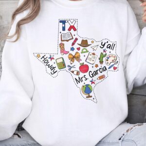 Custom Texas Teacher Shirt: Mrs. Garcia Howdy Y'all Graphic Tee